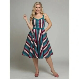 Collectif Nova Paradise Stripe Swing Dress